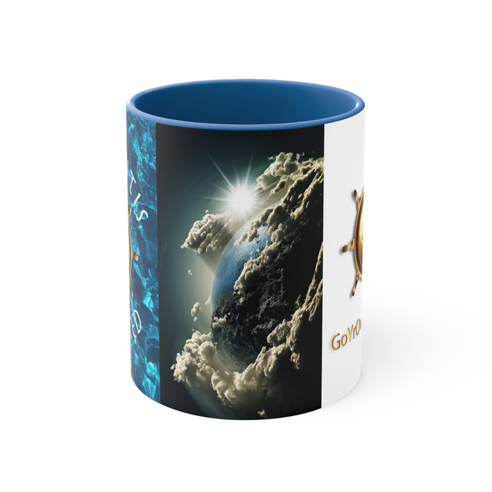 Accent Coffee Mug 11oz with Sublimation Print (Blue)