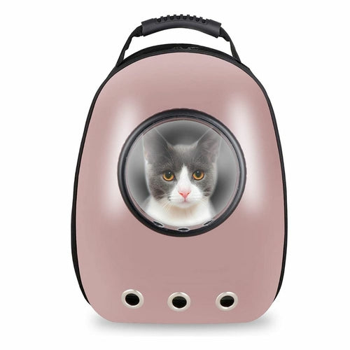 Pet Hardshell Traveling Backpack (pink)