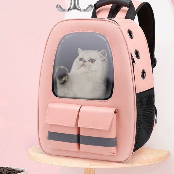 Pet Breathable Traveling Backpack (pink)