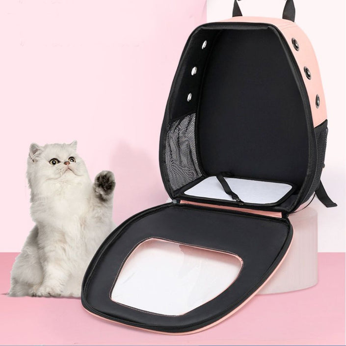 Pet Breathable Traveling Backpack (pink), interior view