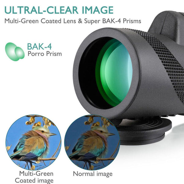 HD Monocular for Smartphones, showcasing the image quality gain of the optical coating and BAK-4 prism system.