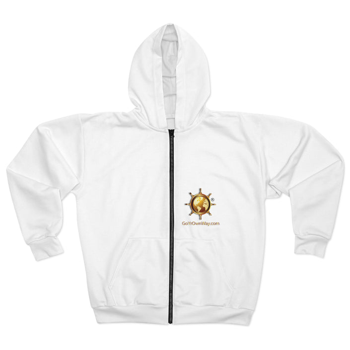Unisex Zip Fleece Jacket Hoodie (White)