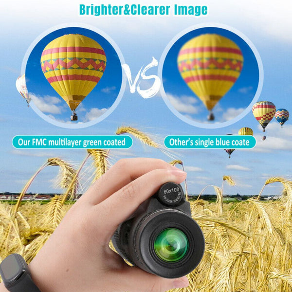 HD Monocular for Smartphones, illustrating the image quality gains of the FMC multilayer green optical coating.