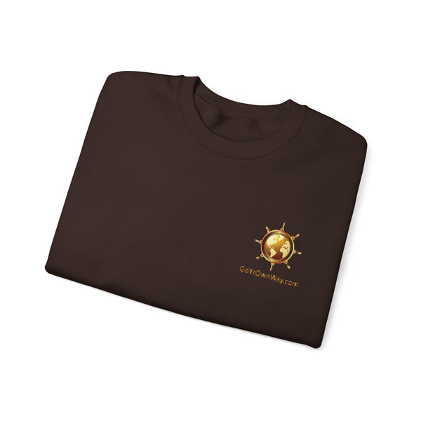 Unisex Heavy Blend™ Crewneck Sweatshirt (Dark Chocolate), folded view.