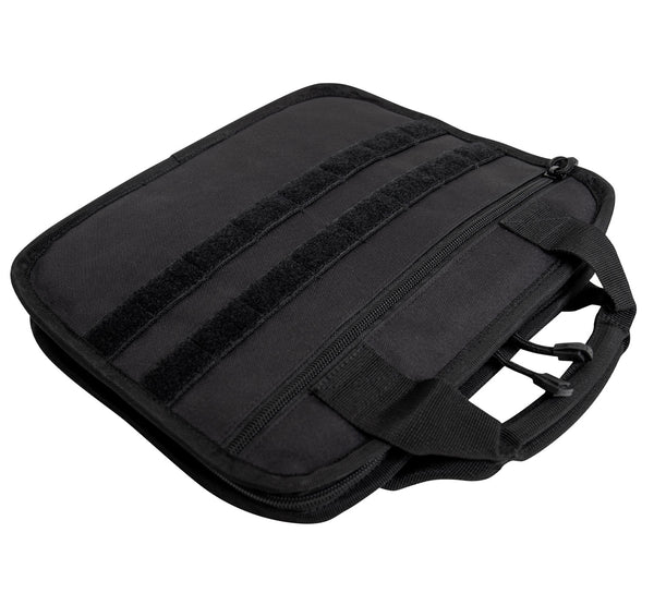Rothco Tactical Map Case Board, oblique view showing the carry handle and the 2 x 8 Loop MOLLE Webbing for attaching additional pouches and gear.