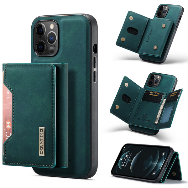 2 in 1 Phone Case with Mini Detachable Wallet for iPhone 14 (green)