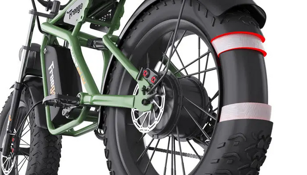 1400W Motor 7 Speed Gears Fat Tires Off Road Electric Bike, showcasing layered tire design and disc brake system