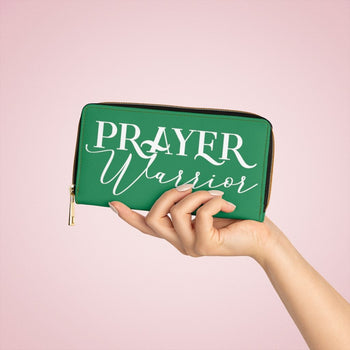 Green & White Prayer Warrior Graphic Purse