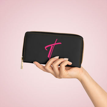 Black & Pink Cross Graphic Purse