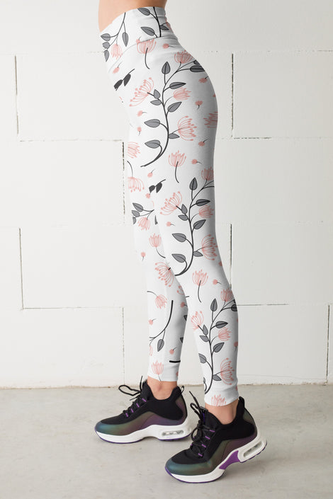 Leggings, Heather Floral Fitness Set