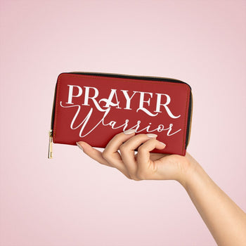  Dark Red & White Prayer Warrior Graphic Purse