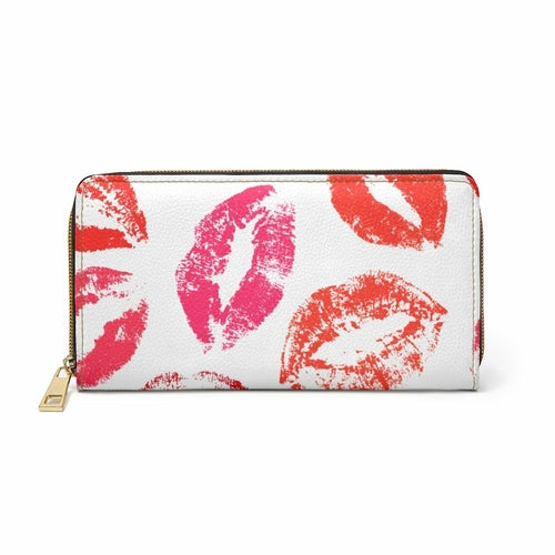 White & Red Lipstick Kisses Style Purse