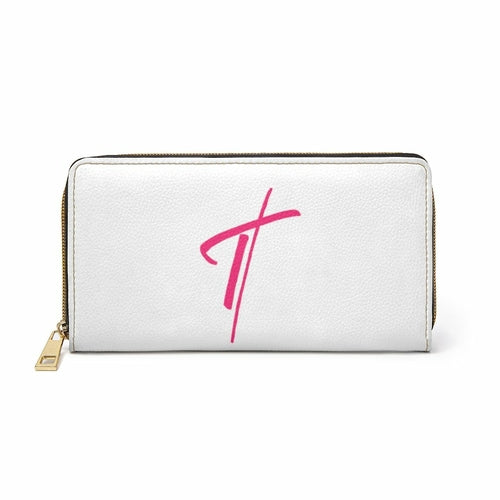 White & Pink Cross Graphic Purse