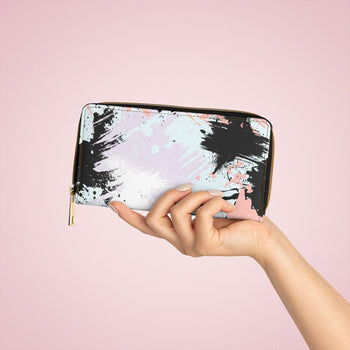 White & Peach Multicolor Abstract Style Purse