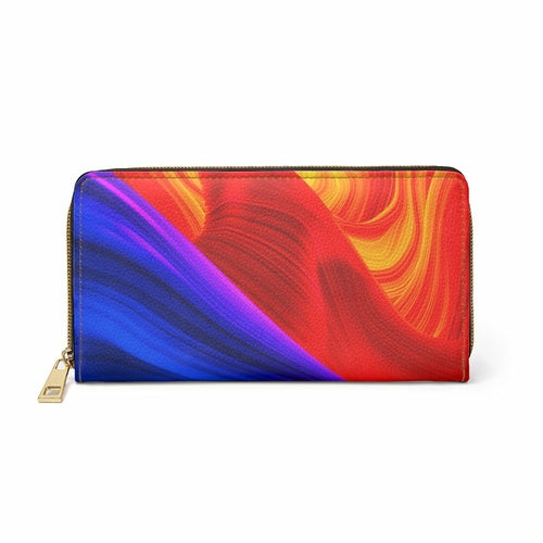 Blue & Red Abstract Swirl Style Purse