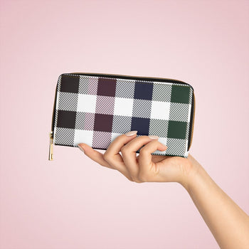 White Multicolor Plaid Style Purse