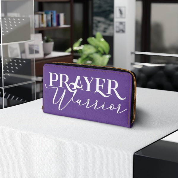 Purple & White Prayer Warrior Graphic Purse