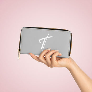 Grey & White Cross Graphic Purse