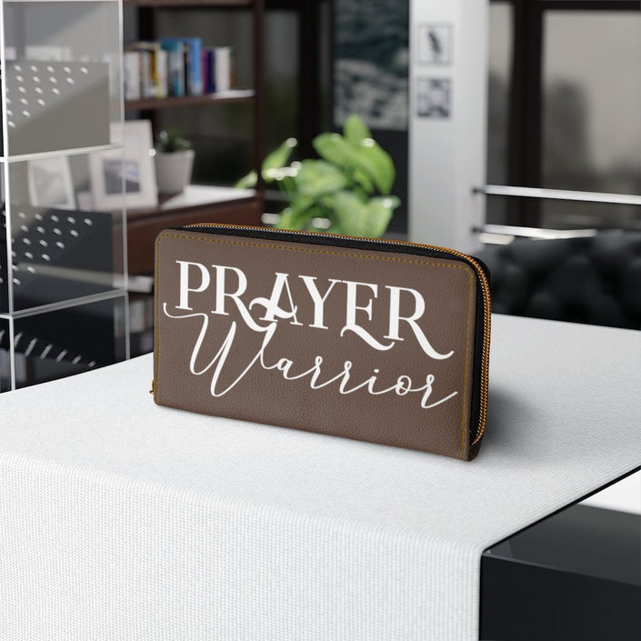 Dark Brown & White Prayer Warrior Graphic Purse
