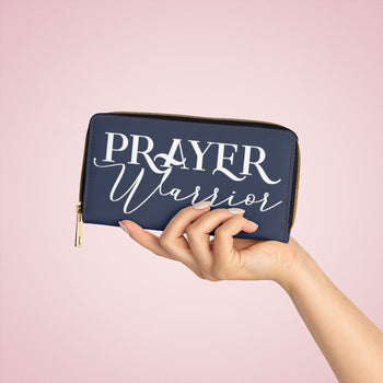 Dark Blue & White Prayer Warrior Graphic Purse