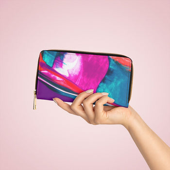 Pink & Purple Multicolor Abstract Style Purse