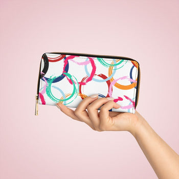 White Multicolor Circular Style Purse