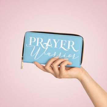 Sky Blue & White Prayer Warrior Graphic Purse