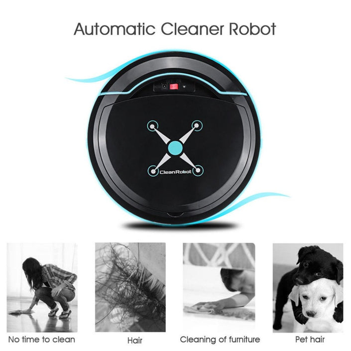 Intelligent Automatic Sweeping Robot Vacuum, showing tasks it can cover