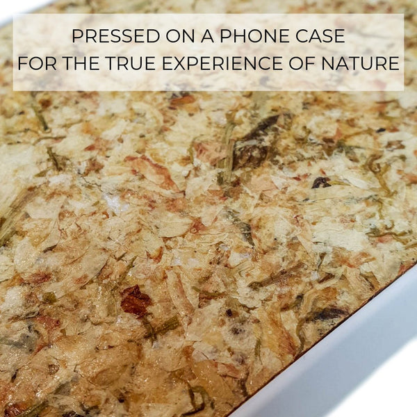 Dried jasmine pressed into a phone case