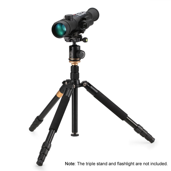 Full Color Night Vision Telescopic Range Finding Monocular, shown mounted on tripod (not included)