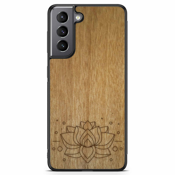 Coque de téléphone en bois bio - Fleur de Lotus - Tanganica
