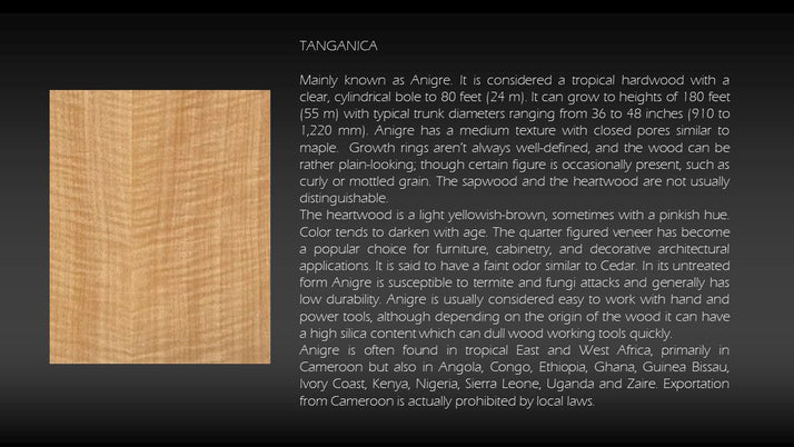 Tanganica: description of the wood used in the manufacture of these cases.
