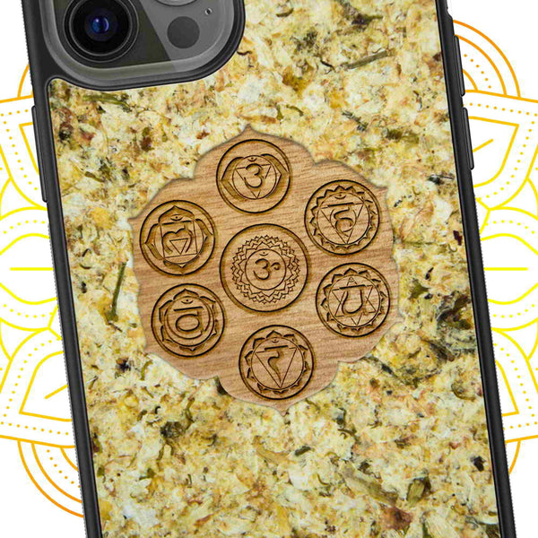 Organic Mobile Phone Case - The Seven Chakra Symbols - Jasmine