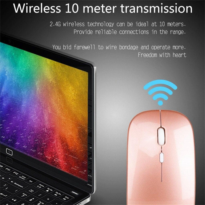 USB Optical Wireless Computer Mouse 2.4GHz showing 10 meter transmission range