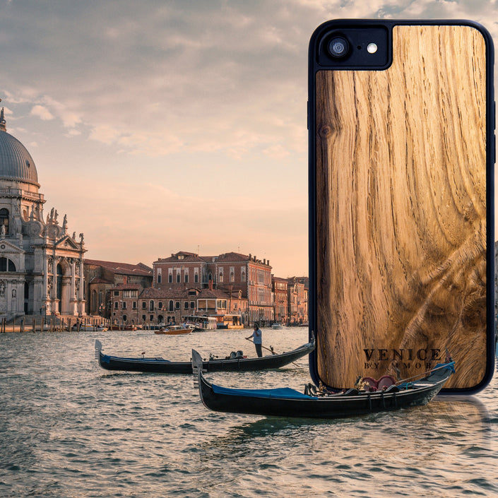 Organic Mobile Phone Case - Venice Foundation - Minimalist Lettering (photo montage)