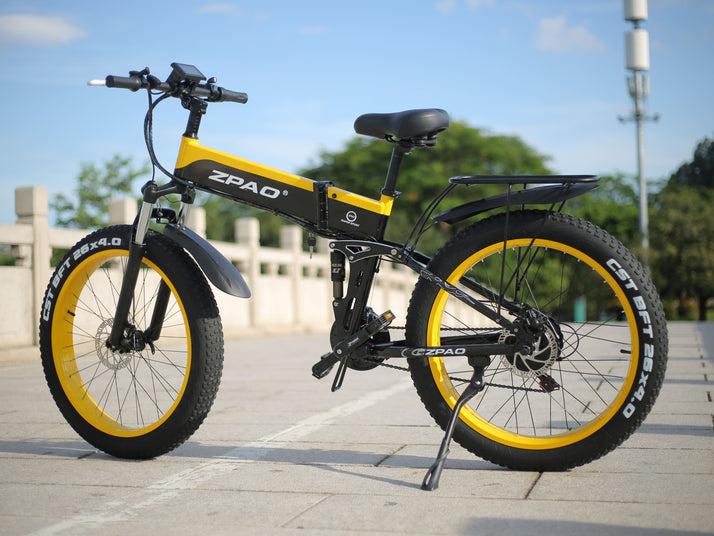 Zpao Electric Foldable Mountain Bike (Yellow)
