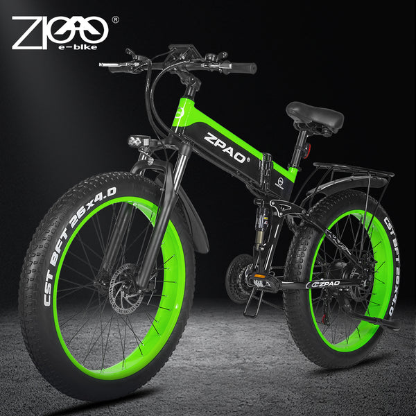 Zpao Electric Foldable Mountain Bike (Green)