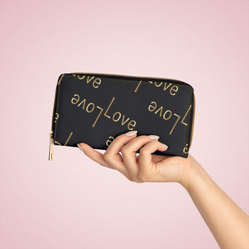 Black & Beige Love Graphic Purse