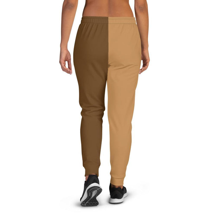 Women's Joggers, Brown Two-Tone Style, rear view