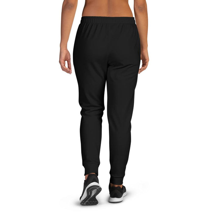 Women's Joggers, Solid Black, rear view