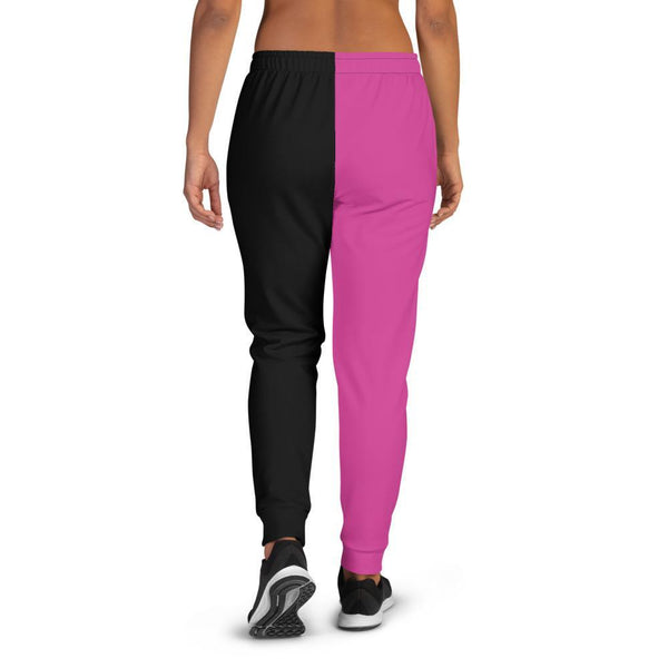 Women's Joggers, Hot Pink & Black, rear view