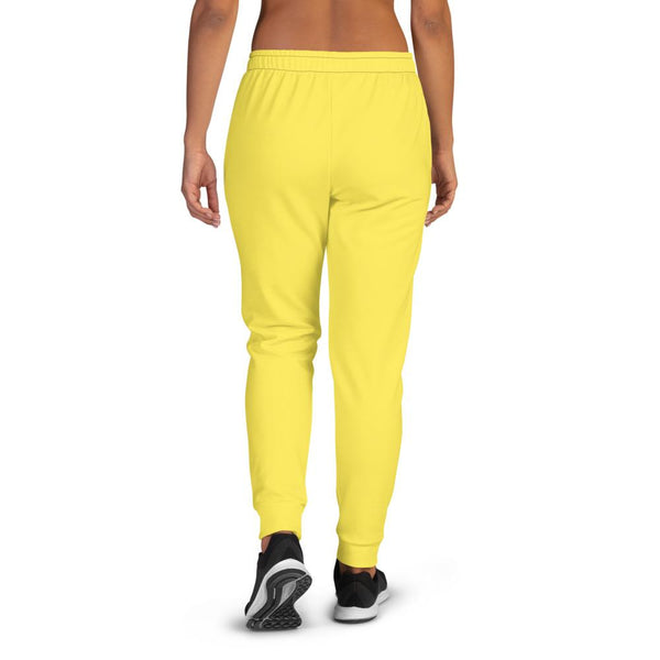 Women's Joggers, Solid Yellow, rear view