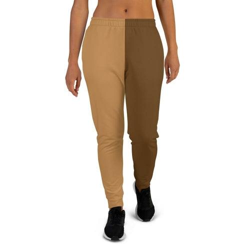 Women's Joggers, Brown Two-Tone Style