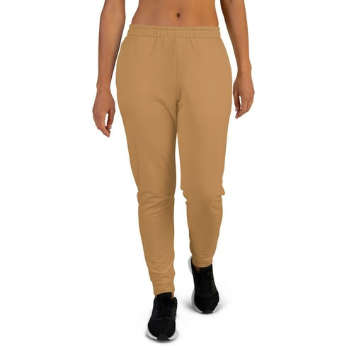 Women's Joggers, Solid Light Brown
