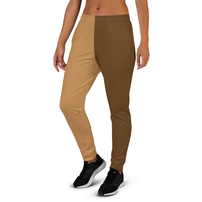 Women's Joggers, Brown Two-Tone Style