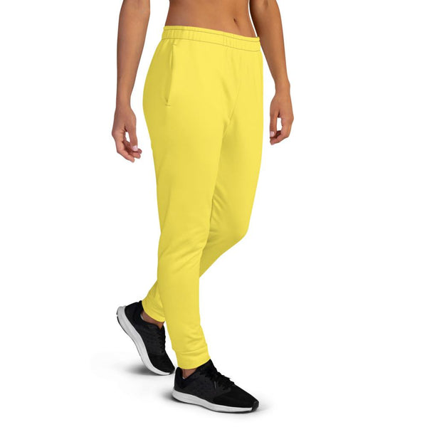 Women's Joggers, Solid Yellow