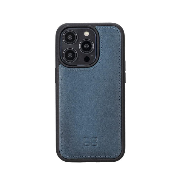Apple iPhone 14 Series Detachable Zipper Leather Wallet Case (Blue), showing phone case
