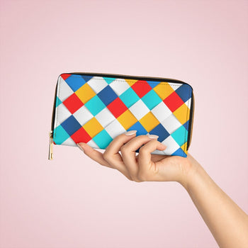 White Multicolor Colorblock Style Purse