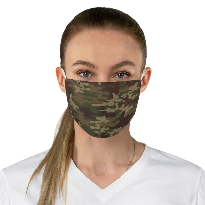 Camo Face Mask, as worn by a woman