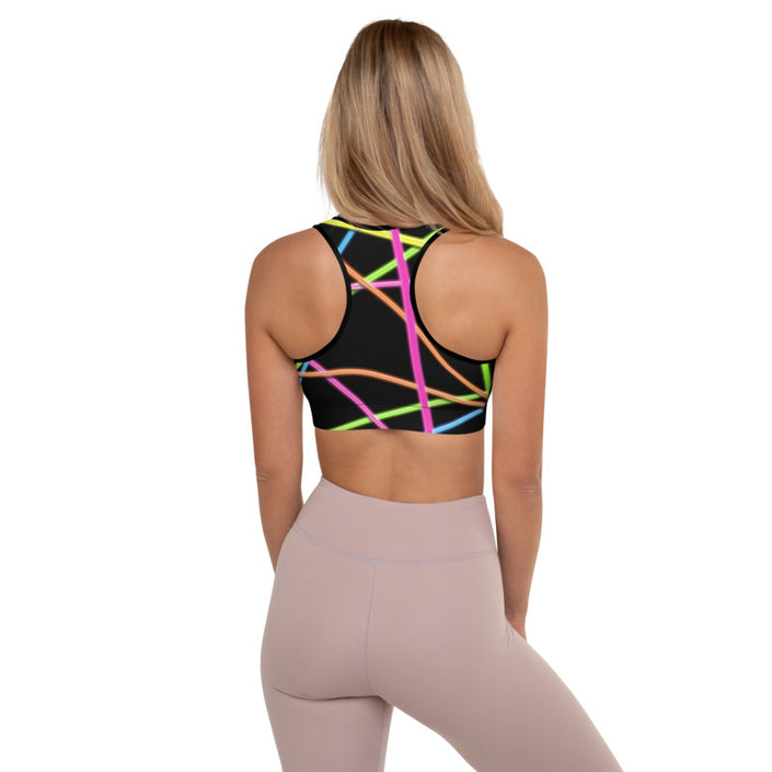 Rear view of Sports Bra, Neon Fitness Set
